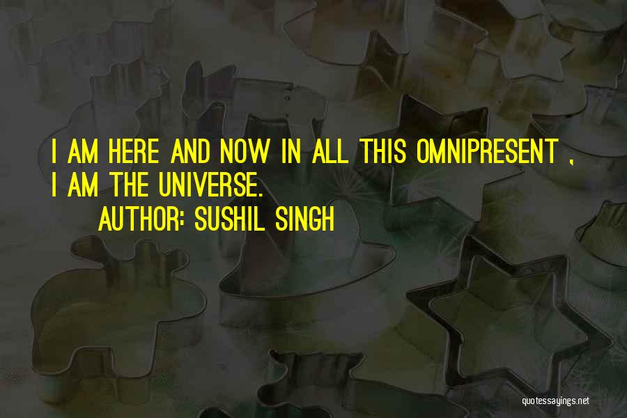 Sushil Singh Quotes: I Am Here And Now In All This Omnipresent , I Am The Universe.