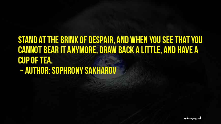 Sophrony Sakharov Quotes: Stand At The Brink Of Despair, And When You See That You Cannot Bear It Anymore, Draw Back A Little,