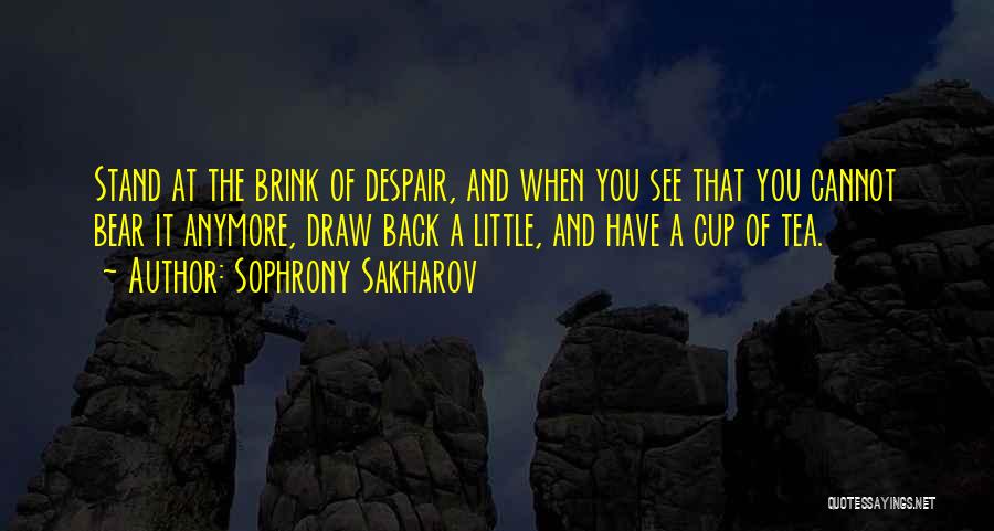 Sophrony Sakharov Quotes: Stand At The Brink Of Despair, And When You See That You Cannot Bear It Anymore, Draw Back A Little,