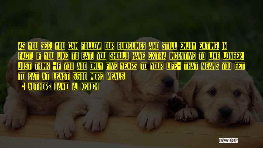 David A. Kekich Quotes: As You See, You Can Follow Our Guidelines And Still Enjoy Eating. In Fact, If You Like To Eat, You