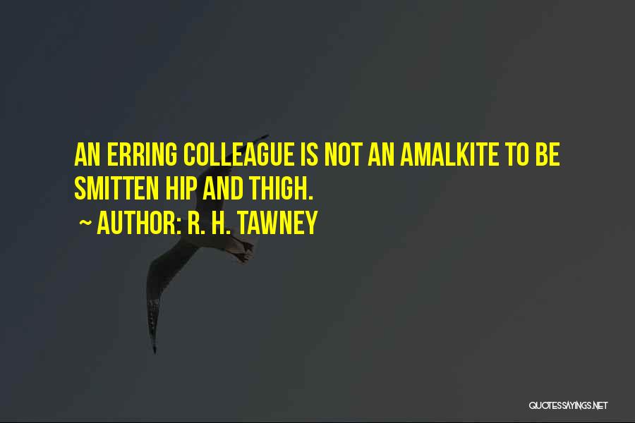 R. H. Tawney Quotes: An Erring Colleague Is Not An Amalkite To Be Smitten Hip And Thigh.