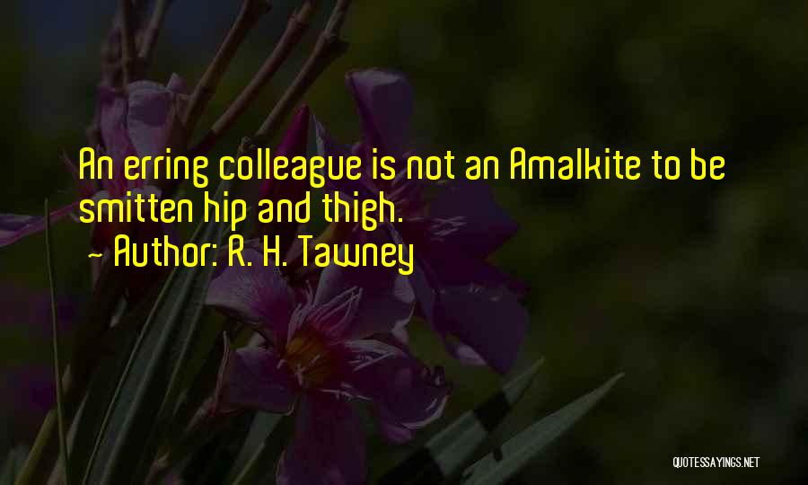 R. H. Tawney Quotes: An Erring Colleague Is Not An Amalkite To Be Smitten Hip And Thigh.