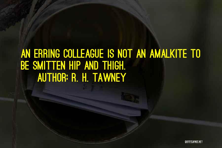 R. H. Tawney Quotes: An Erring Colleague Is Not An Amalkite To Be Smitten Hip And Thigh.