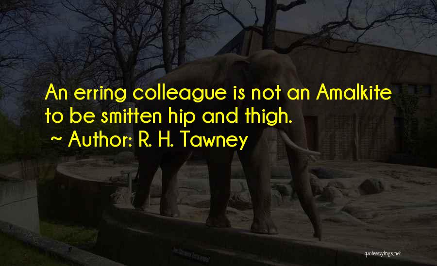 R. H. Tawney Quotes: An Erring Colleague Is Not An Amalkite To Be Smitten Hip And Thigh.