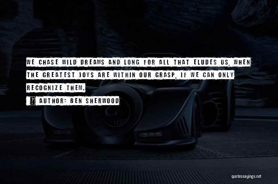 Ben Sherwood Quotes: We Chase Wild Dreams And Long For All That Eludes Us, When The Greatest Joys Are Within Our Grasp, If