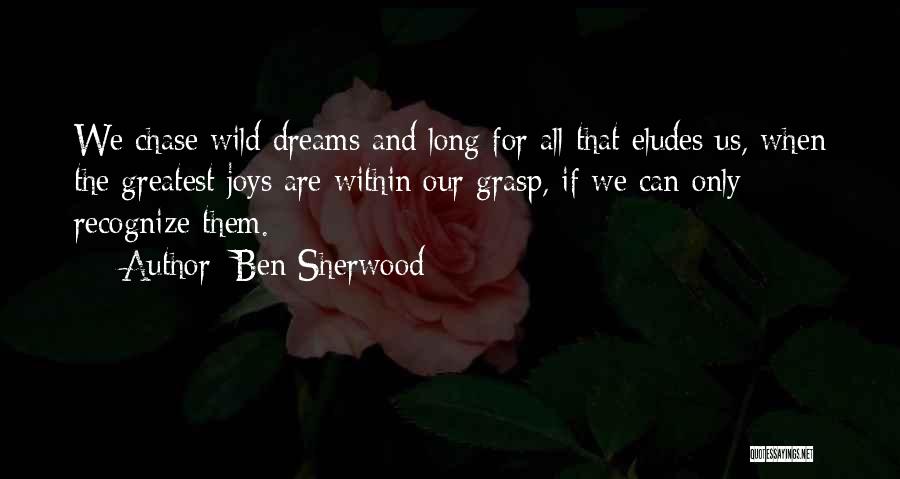 Ben Sherwood Quotes: We Chase Wild Dreams And Long For All That Eludes Us, When The Greatest Joys Are Within Our Grasp, If