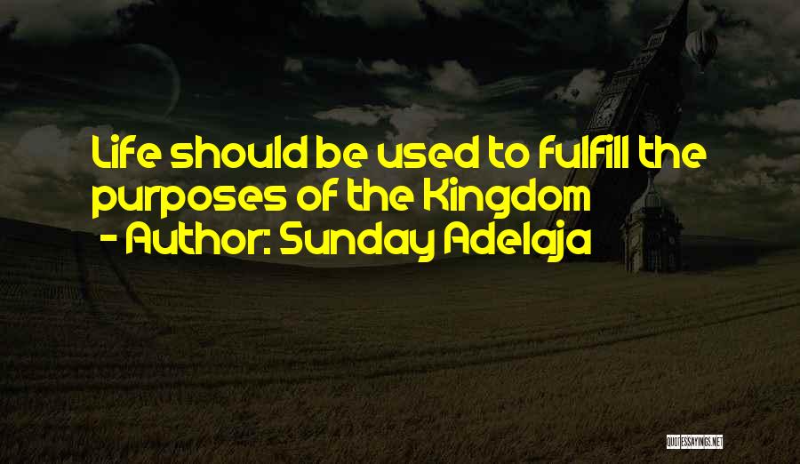 Sunday Adelaja Quotes: Life Should Be Used To Fulfill The Purposes Of The Kingdom