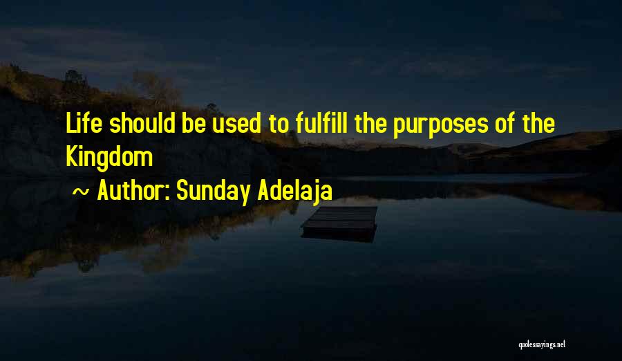 Sunday Adelaja Quotes: Life Should Be Used To Fulfill The Purposes Of The Kingdom