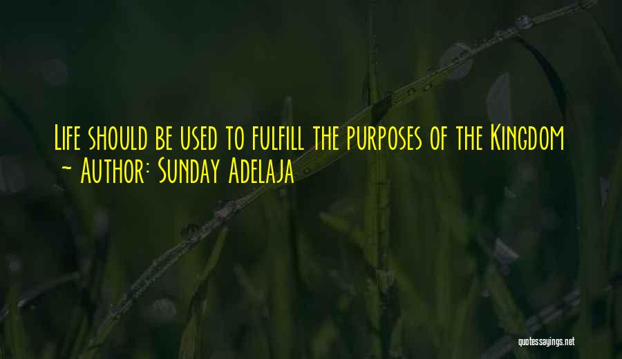 Sunday Adelaja Quotes: Life Should Be Used To Fulfill The Purposes Of The Kingdom
