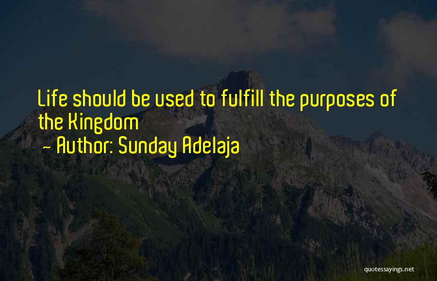 Sunday Adelaja Quotes: Life Should Be Used To Fulfill The Purposes Of The Kingdom