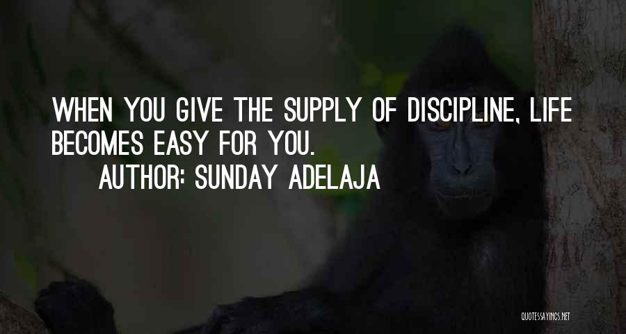 Sunday Adelaja Quotes: When You Give The Supply Of Discipline, Life Becomes Easy For You.
