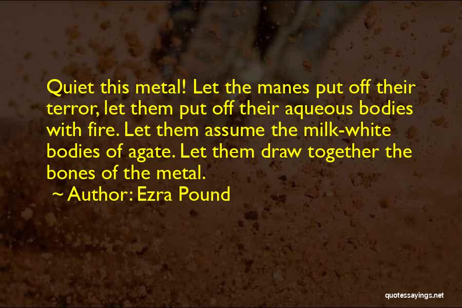 Ezra Pound Quotes: Quiet This Metal! Let The Manes Put Off Their Terror, Let Them Put Off Their Aqueous Bodies With Fire. Let