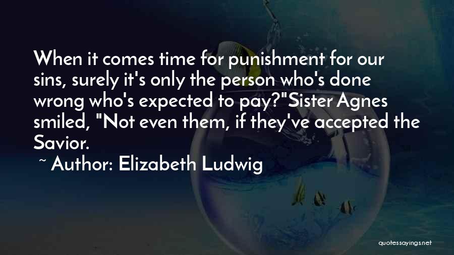 Elizabeth Ludwig Quotes: When It Comes Time For Punishment For Our Sins, Surely It's Only The Person Who's Done Wrong Who's Expected To