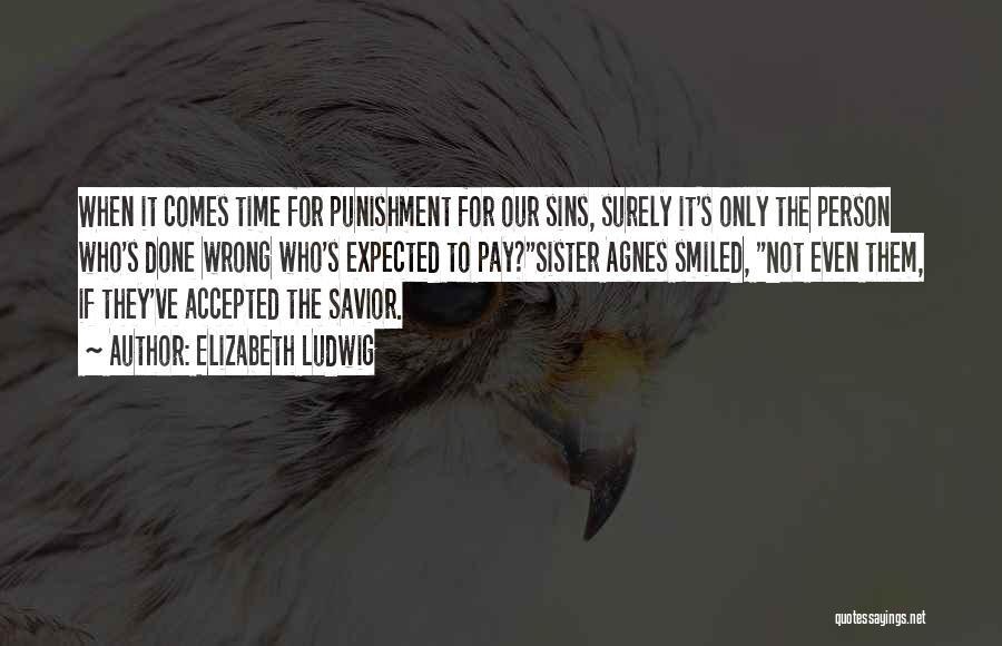 Elizabeth Ludwig Quotes: When It Comes Time For Punishment For Our Sins, Surely It's Only The Person Who's Done Wrong Who's Expected To