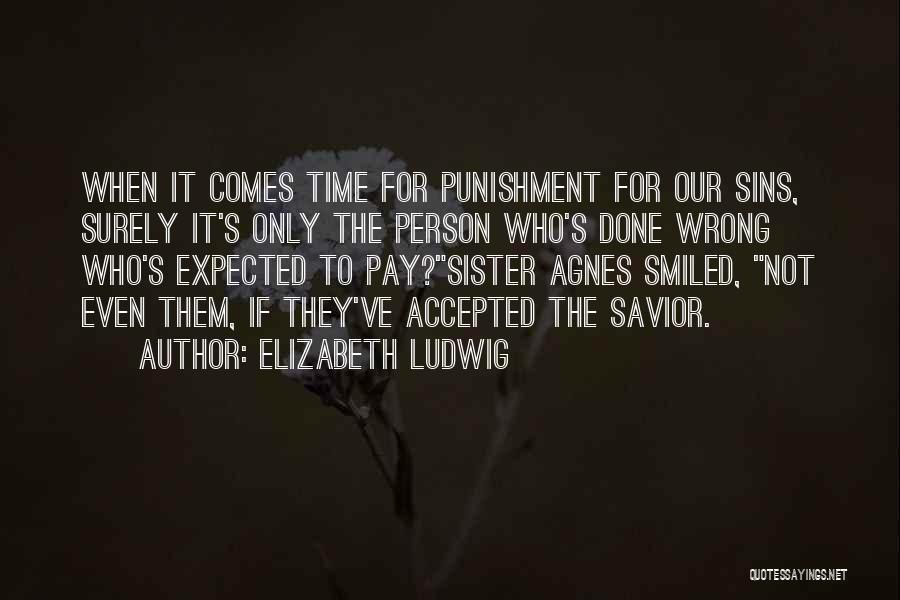 Elizabeth Ludwig Quotes: When It Comes Time For Punishment For Our Sins, Surely It's Only The Person Who's Done Wrong Who's Expected To