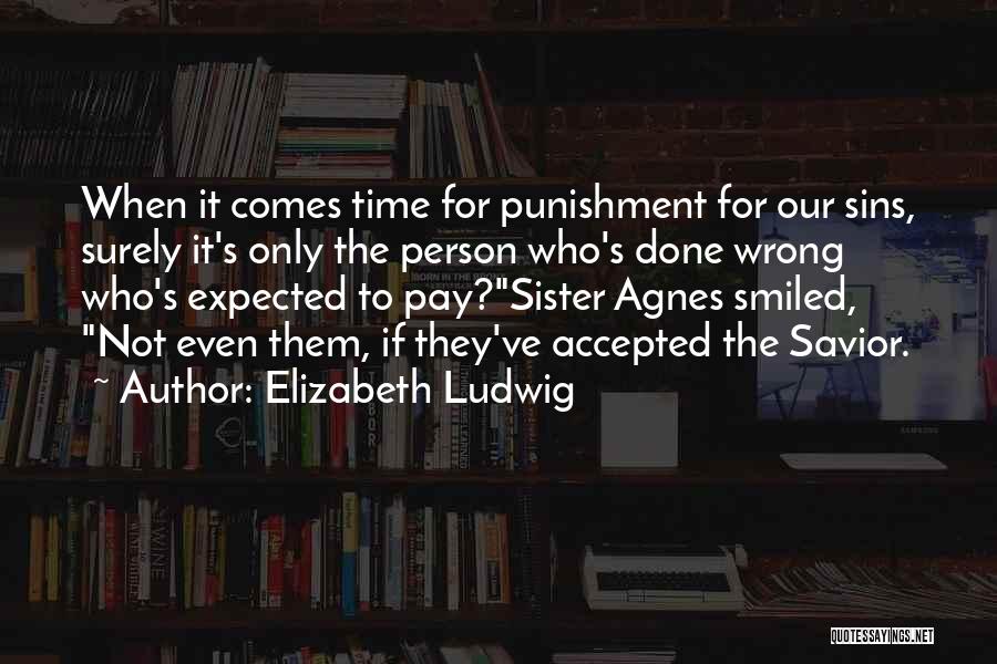 Elizabeth Ludwig Quotes: When It Comes Time For Punishment For Our Sins, Surely It's Only The Person Who's Done Wrong Who's Expected To