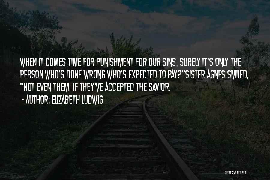 Elizabeth Ludwig Quotes: When It Comes Time For Punishment For Our Sins, Surely It's Only The Person Who's Done Wrong Who's Expected To