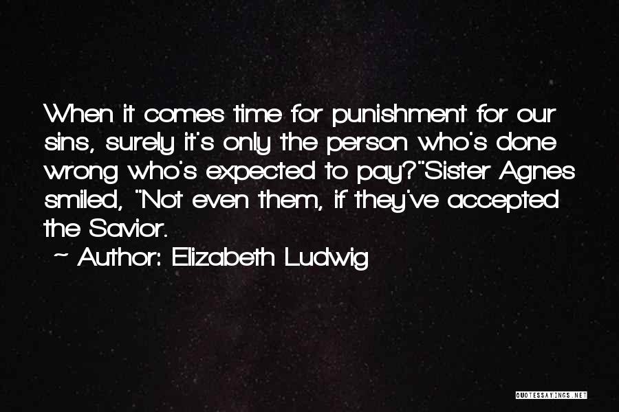 Elizabeth Ludwig Quotes: When It Comes Time For Punishment For Our Sins, Surely It's Only The Person Who's Done Wrong Who's Expected To