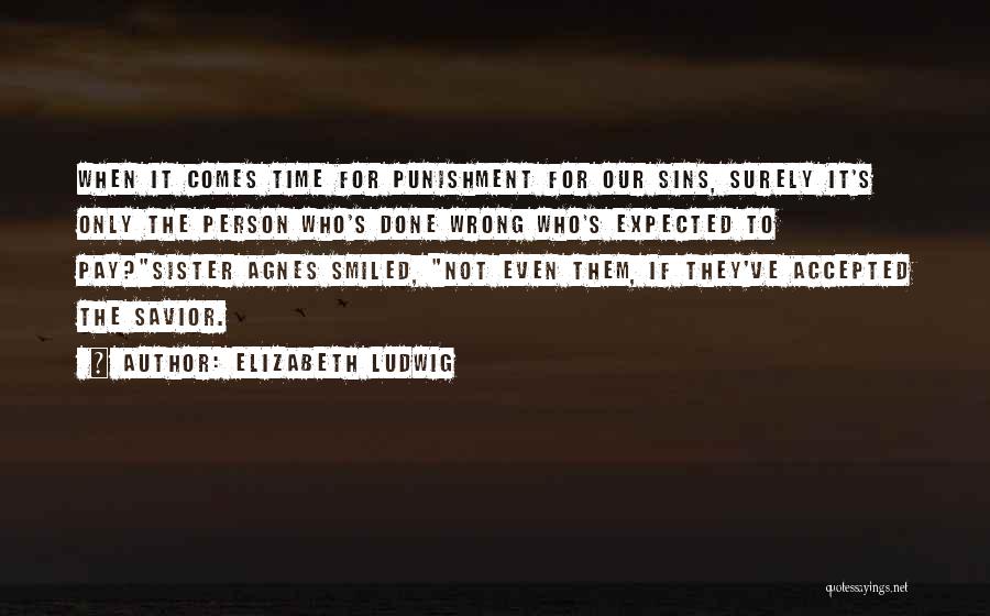 Elizabeth Ludwig Quotes: When It Comes Time For Punishment For Our Sins, Surely It's Only The Person Who's Done Wrong Who's Expected To