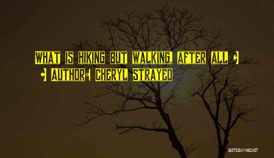 Cheryl Strayed Quotes: What Is Hiking But Walking, After All ?