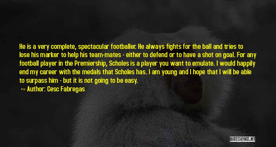Cesc Fabregas Quotes: He Is A Very Complete, Spectacular Footballer. He Always Fights For The Ball And Tries To Lose His Marker To