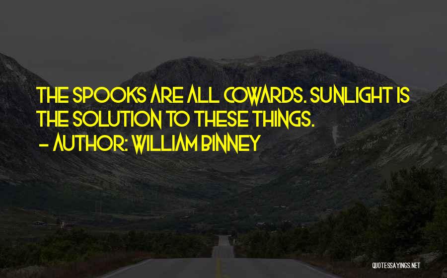 William Binney Quotes: The Spooks Are All Cowards. Sunlight Is The Solution To These Things.