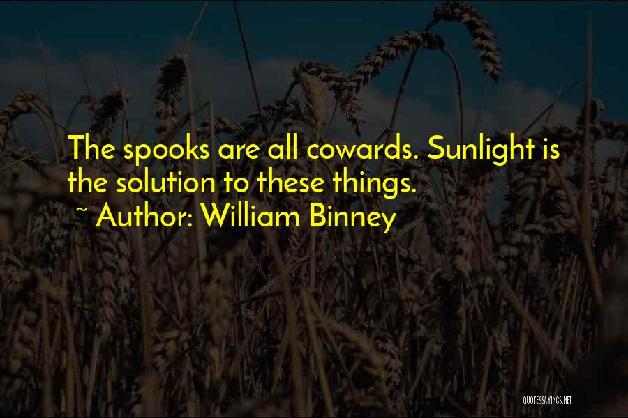 William Binney Quotes: The Spooks Are All Cowards. Sunlight Is The Solution To These Things.