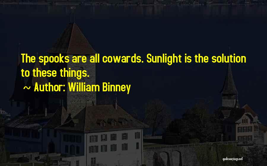 William Binney Quotes: The Spooks Are All Cowards. Sunlight Is The Solution To These Things.
