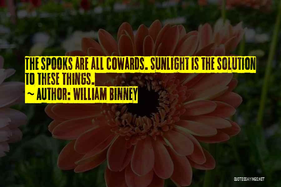 William Binney Quotes: The Spooks Are All Cowards. Sunlight Is The Solution To These Things.