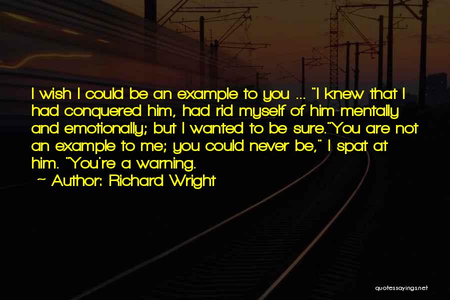 Richard Wright Quotes: I Wish I Could Be An Example To You ... I Knew That I Had Conquered Him, Had Rid Myself