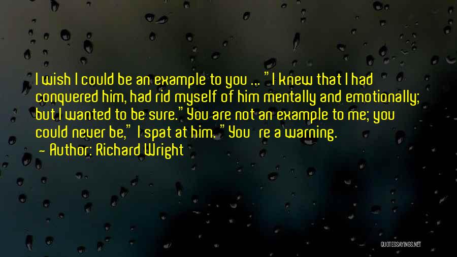 Richard Wright Quotes: I Wish I Could Be An Example To You ... I Knew That I Had Conquered Him, Had Rid Myself