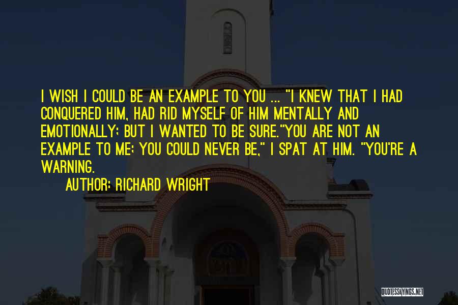 Richard Wright Quotes: I Wish I Could Be An Example To You ... I Knew That I Had Conquered Him, Had Rid Myself
