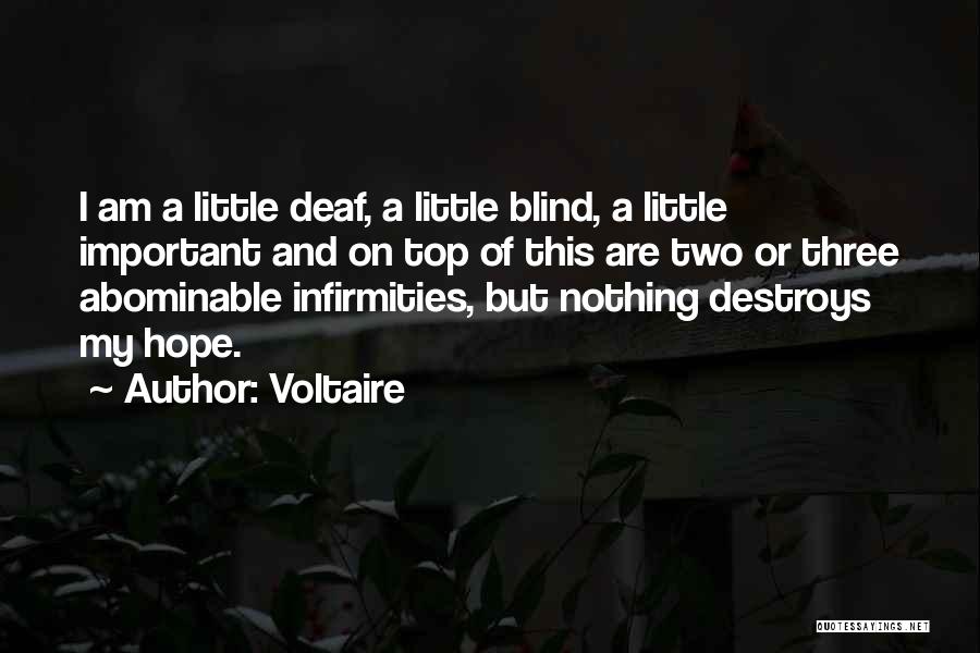 Voltaire Quotes: I Am A Little Deaf, A Little Blind, A Little Important And On Top Of This Are Two Or Three