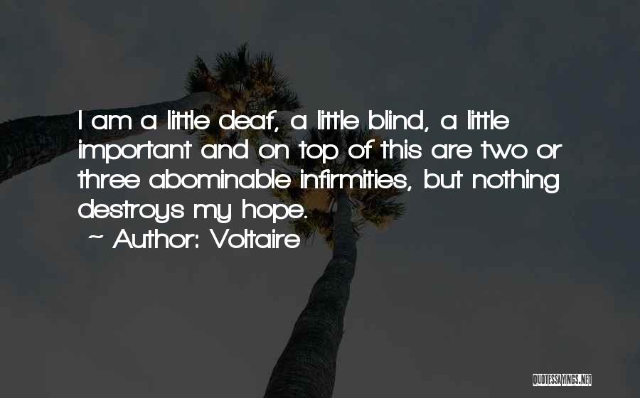 Voltaire Quotes: I Am A Little Deaf, A Little Blind, A Little Important And On Top Of This Are Two Or Three