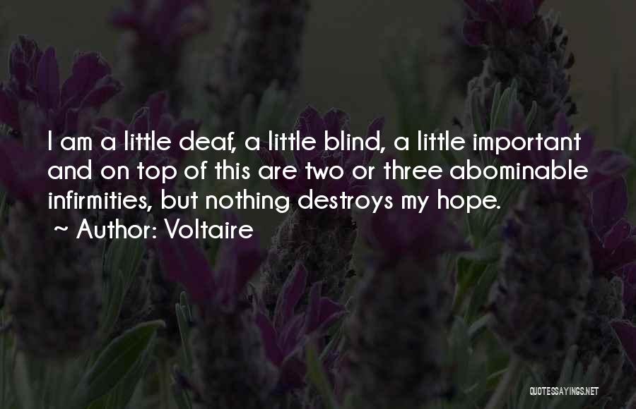 Voltaire Quotes: I Am A Little Deaf, A Little Blind, A Little Important And On Top Of This Are Two Or Three