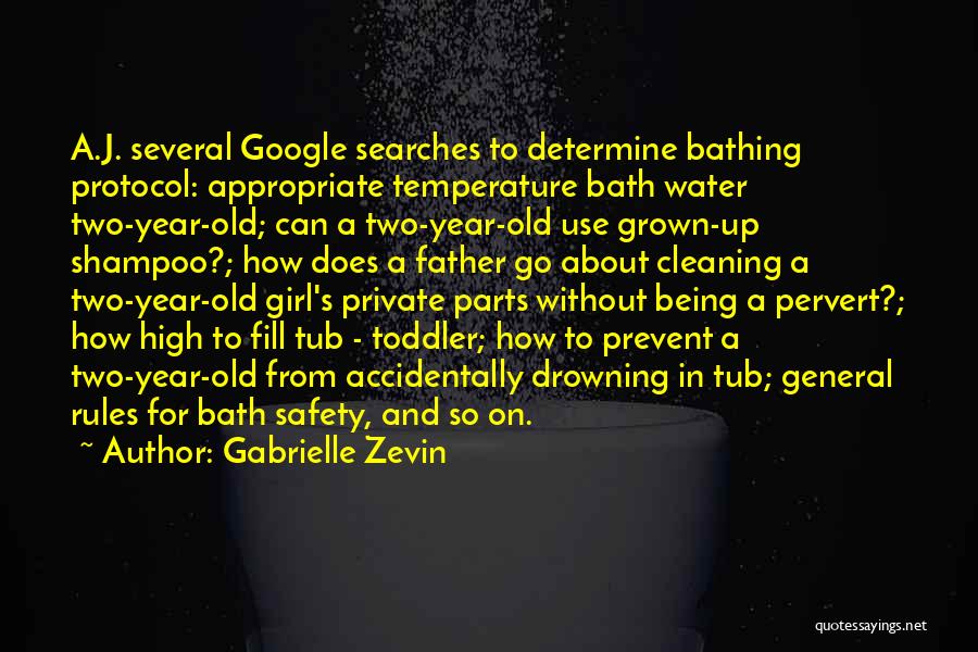 Gabrielle Zevin Quotes: A.j. Several Google Searches To Determine Bathing Protocol: Appropriate Temperature Bath Water Two-year-old; Can A Two-year-old Use Grown-up Shampoo?; How