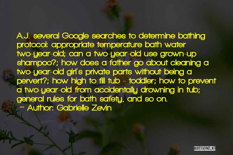 Gabrielle Zevin Quotes: A.j. Several Google Searches To Determine Bathing Protocol: Appropriate Temperature Bath Water Two-year-old; Can A Two-year-old Use Grown-up Shampoo?; How