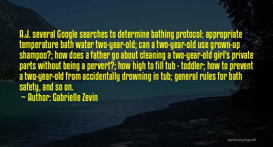 Gabrielle Zevin Quotes: A.j. Several Google Searches To Determine Bathing Protocol: Appropriate Temperature Bath Water Two-year-old; Can A Two-year-old Use Grown-up Shampoo?; How