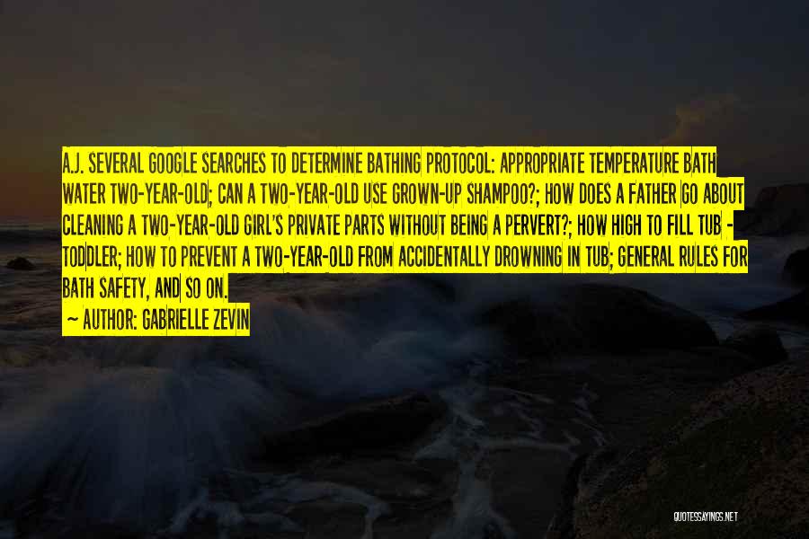 Gabrielle Zevin Quotes: A.j. Several Google Searches To Determine Bathing Protocol: Appropriate Temperature Bath Water Two-year-old; Can A Two-year-old Use Grown-up Shampoo?; How