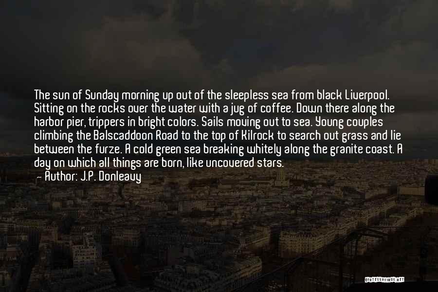 J.P. Donleavy Quotes: The Sun Of Sunday Morning Up Out Of The Sleepless Sea From Black Liverpool. Sitting On The Rocks Over The