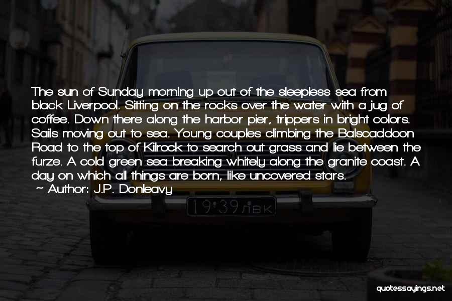 J.P. Donleavy Quotes: The Sun Of Sunday Morning Up Out Of The Sleepless Sea From Black Liverpool. Sitting On The Rocks Over The