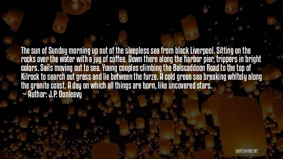 J.P. Donleavy Quotes: The Sun Of Sunday Morning Up Out Of The Sleepless Sea From Black Liverpool. Sitting On The Rocks Over The