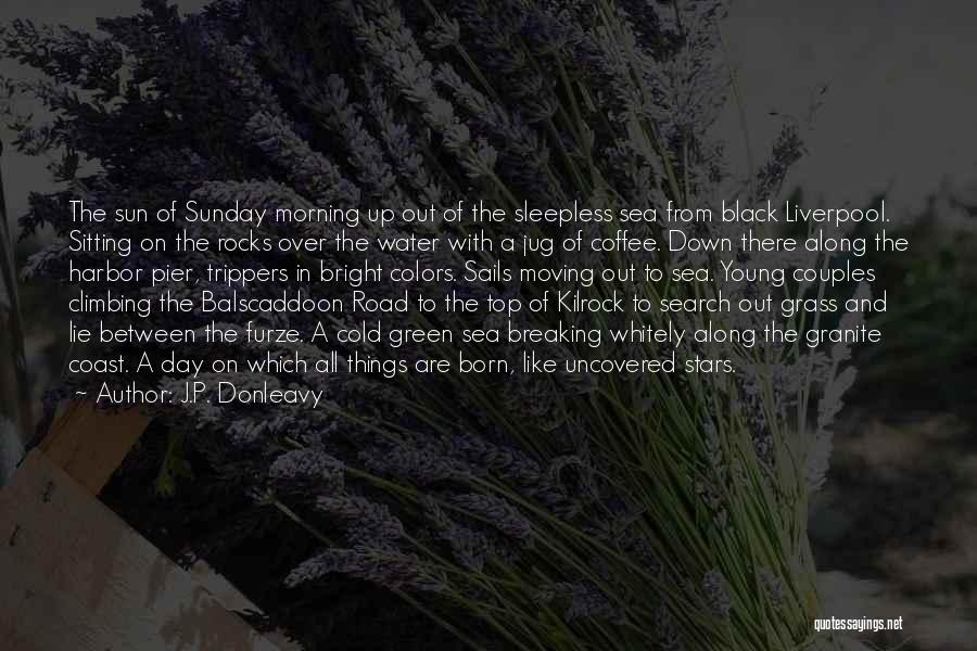 J.P. Donleavy Quotes: The Sun Of Sunday Morning Up Out Of The Sleepless Sea From Black Liverpool. Sitting On The Rocks Over The