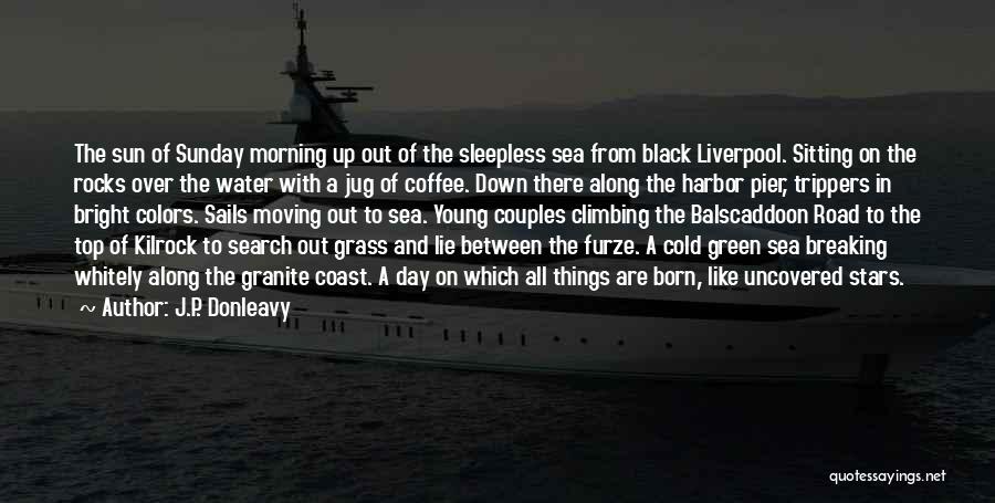 J.P. Donleavy Quotes: The Sun Of Sunday Morning Up Out Of The Sleepless Sea From Black Liverpool. Sitting On The Rocks Over The