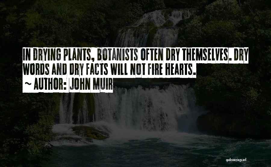 John Muir Quotes: In Drying Plants, Botanists Often Dry Themselves. Dry Words And Dry Facts Will Not Fire Hearts.