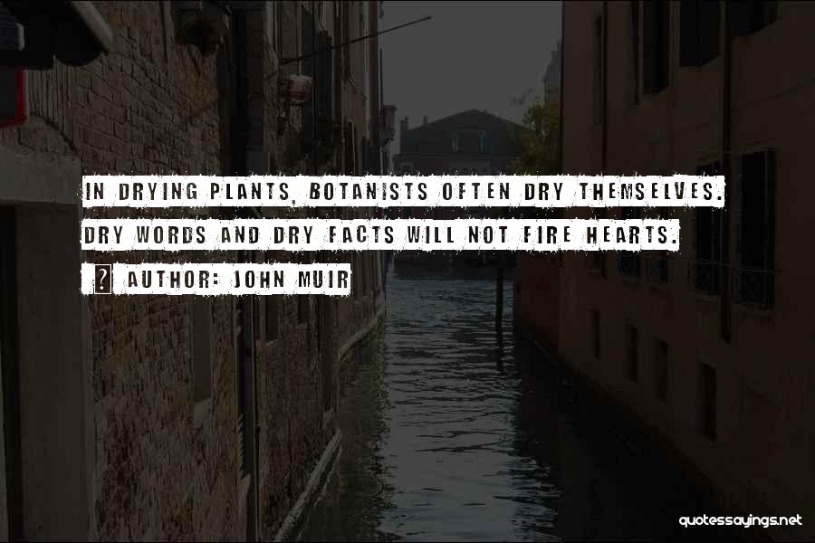 John Muir Quotes: In Drying Plants, Botanists Often Dry Themselves. Dry Words And Dry Facts Will Not Fire Hearts.