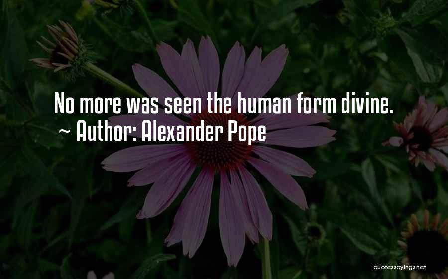 Alexander Pope Quotes: No More Was Seen The Human Form Divine.