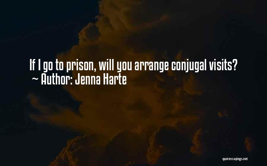 Jenna Harte Quotes: If I Go To Prison, Will You Arrange Conjugal Visits?