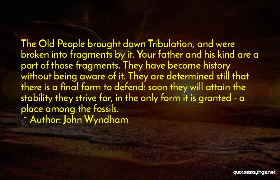 John Wyndham Quotes: The Old People Brought Down Tribulation, And Were Broken Into Fragments By It. Your Father And His Kind Are A