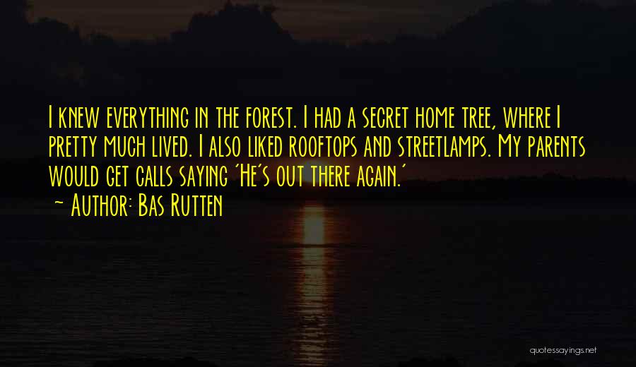 Bas Rutten Quotes: I Knew Everything In The Forest. I Had A Secret Home Tree, Where I Pretty Much Lived. I Also Liked